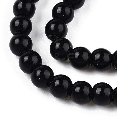 Opaque Solid Color Glass Beads Strands GLAA-T032-P4mm-01-1