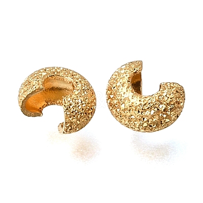 Brass Crimp Beads Covers KK-CBA1A60-05G-1