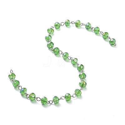 Handmade Electroplate Glass Beaded Chains X-AJEW-JB00529-08-1