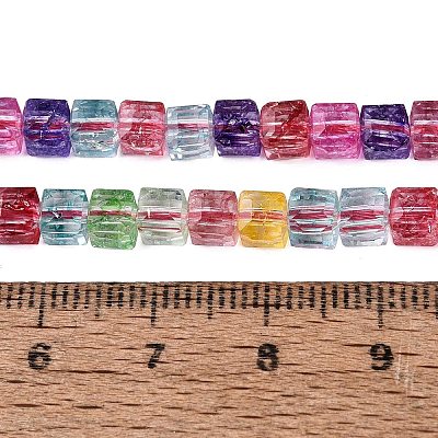 Crackle Transparent Glass Beads Strands GLAA-N062-4mm-01-1