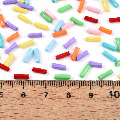 Baking Paint Glass Twist Bugle Beads SEED-N007-24A-1