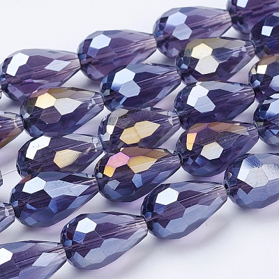 Electroplate Glass Beads Strands LS-EGLA-D015-15x10mm-07-1