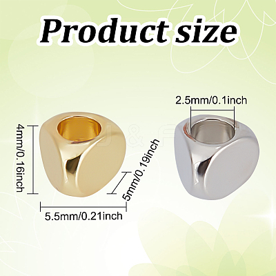 60Pcs 2 Colors Brass Spacer Beads KK-GO0001-36-1