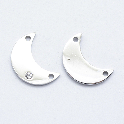 316 Surgical Stainless Steel Micro Pave Cubic Zirconia Links connectors STAS-K178-18P-1