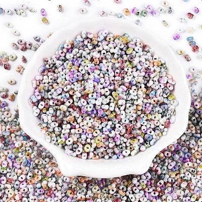 Two Tone Baking Paint Glass Seed Beads SEED-C003-01R-1