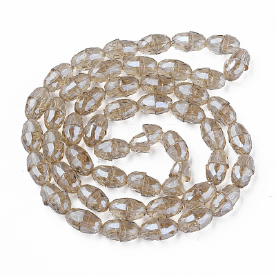Electroplate Transparent Glass Beads Strands EGLA-N002-35-F04-1