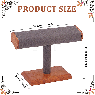 T-Shaped Bar Wood Covered with Microfiber Bracelet Display Stands BDIS-WH0014-01-1