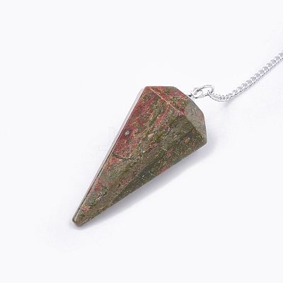 Natural & Synthetic Mixed Stone Hexagonal Pointed Dowsing Pendulums G-T097-07-1