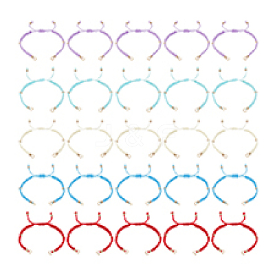 25Pcs 5 Colors Braided Nylon Cord Bracelet Making BJEW-PH01861-1