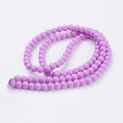 Painted Glass Bead Strands DGLA-S071-8mm-35-1