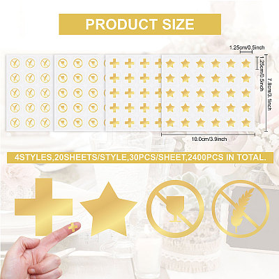 80 Sheets 4 Patterns PVC Waterproof Self-Adhesive Sticker Sets STIC-OC0001-10C-1