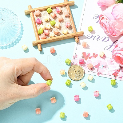 40Pcs 4 Styles Synthetic Coral Dyed Beads CORA-YW0001-04-1