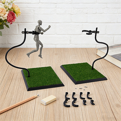 Adjustable Plastic Action Figure Display Holder ODIS-WH0030-317B-1