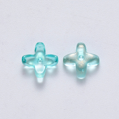 Transparent Spray Painted Glass Beads GLAA-R211-06-C03-1