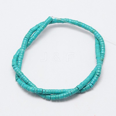 Dyed Synthetic Turquoise Beads Strands G-P083-6mm-83K-1