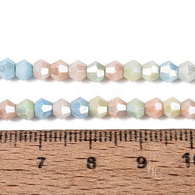 Anti-Tarnish Electroplate Bicone Glass Beads Strands EGLA-T021-4mm-16-13-1