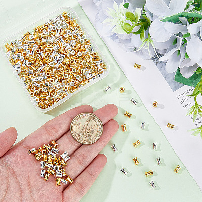400Pcs 2 Colors Alloy Beads FIND-SP0002-39B-1