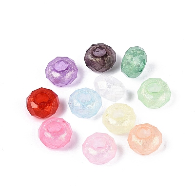 Transparent Acrylic European Beads OACR-Q200-14-1