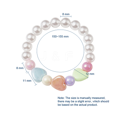 Kids Acrylic Beaded Stretch Bracelets BJEW-JB04833-M-1