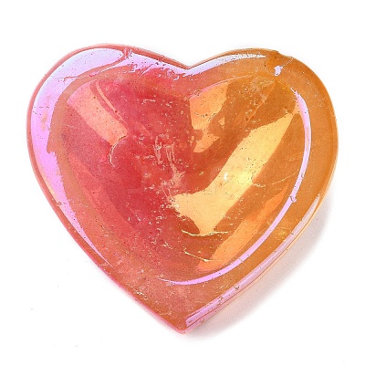 Electroplated Natural Quartz Crystal Heart Bowl DJEW-C010-01-1