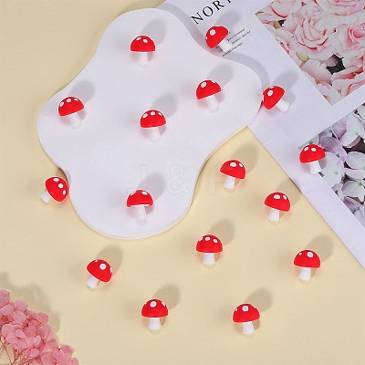 20Pcs Mushroom Silicone Focal Beads JX901D-1
