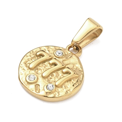 Textured 304 Stainless Steel Pendants STAS-A140-02G-7-1