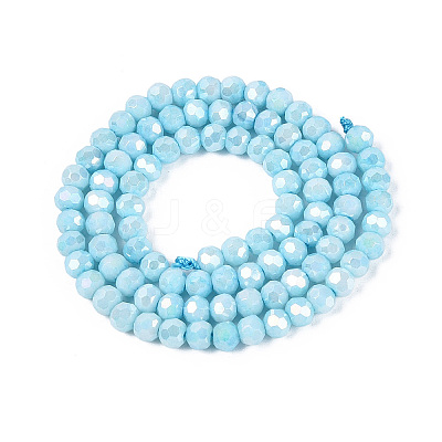 Anti-Tarnish Electroplate Glass Beads Strands EGLA-ZX010-4mm-15-1