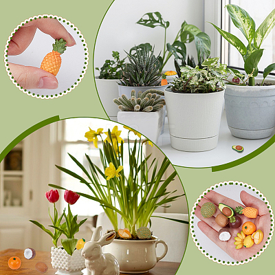 30Pcs 10 Styles Resin Fruit Miniature Ornaments DJEW-WR0001-11-1