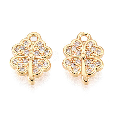 Brass Micro Pave Cubic Zirconia Charms X1-KK-N263-117G-1