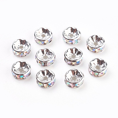 Brass Rhinestone Spacer Beads RB-A014-Z8mm-28S-NF-1