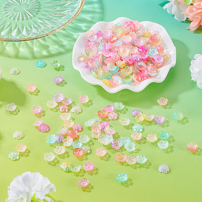 180G 9 Colors Opaque Acrylic Bead Caps JACR-TA0001-03-1