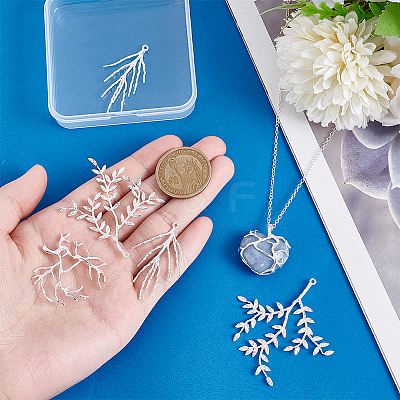 8Pcs 4 Styles Brass Pendants KK-PH0013-38-1