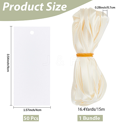 50Pcs Blank Rectangle White Paper Gift Tags CDIS-CN0001-03B-1