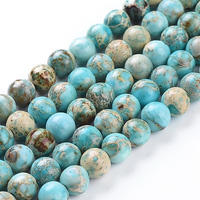Natural Imperial Jasper Beads Strands G-G814-07-8mm-03-1