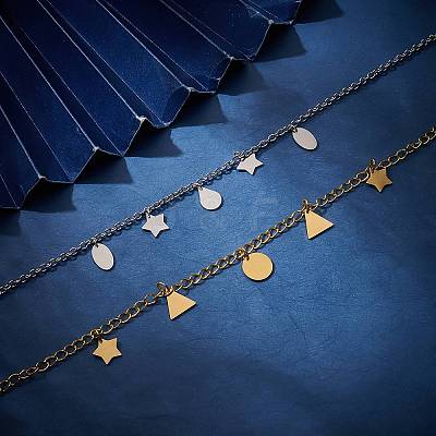 24Pcs 12 Style 304 Stainless Steel Pendants STAS-UN0024-37-1