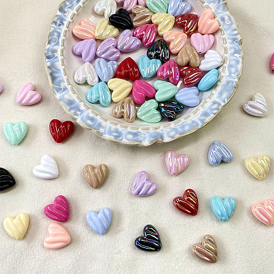 80Pcs AB Color Plated Opaque Acrylic Beads OACR-SP0002-45B-1