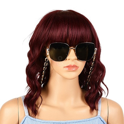 Spray Painted CCB Plastic Linking Eyeglasses Chains AJEW-EH00240-02-1