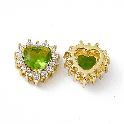 Rack Plating Brass Micro Pave Cubic Zirconia Beads KK-C007-12G-03-1