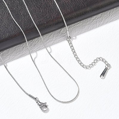 10Pcs 0.9MM 304 Stainless Steel Round Snake Chain Necklaces NJEW-G203-03P-1