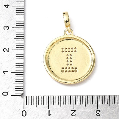 Brass Micro Pave Clear Cubic Zirconia Pendants KK-L253-17G-I-1