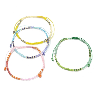 Glass Seed Braided Bead Bracelets BJEW-JB09610-1