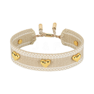 Adjustable Polyester & Alloy Slider Bracelets FS-WG54A06-04-1