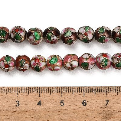 Handmade Cloisonne Brass Beads Strands KK-CBA6970-01-1