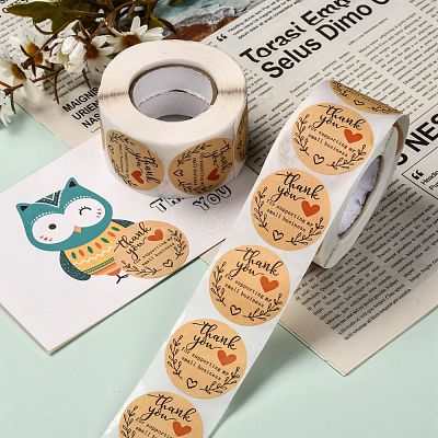 1.5 Inch Thank You Stickers DIY-G021-12D-1