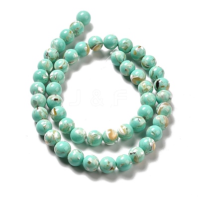 Synthetic Turquoise and Sea Shell Assembled Beads Strands G-D482-01A-08-1