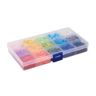 15 Colors Handmade Polymer Clay Beads CLAY-X0011-02A-1
