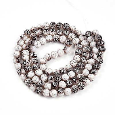 Transparent Baking Paint Glass Beads Strands DGLA-N009-8mm-08-1