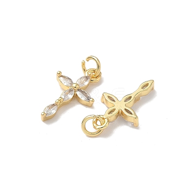 Brass Micro Pave Cubic Zirconia Pendants KK-Q068-49A-G-1
