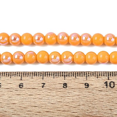 Electroplate Opaque Glass Beads Strands EGLA-Q132-6MM-01C-03-1