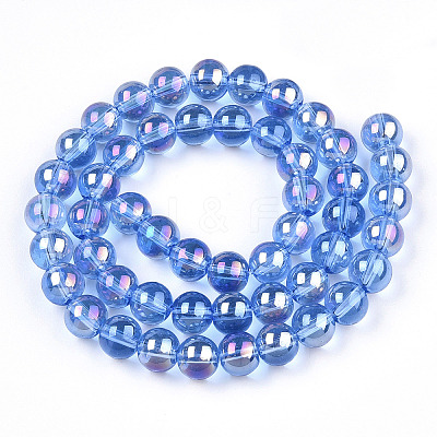 Electroplate Transparent Glass Beads Strands GLAA-T032-T6mm-AB04-1
